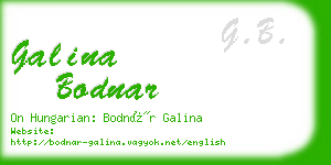 galina bodnar business card